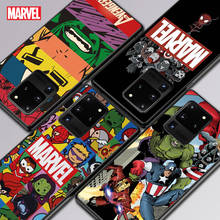 Capa de celular super-herói anime da marvel, preta, macia, para samsung a01 11 21 21s 31 41 51 71 81 91 52 72 32 01 02 22 s10 20 5g ultra plus 2024 - compre barato