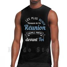 The Most Beautiful Come From Reunion-Humor 974 tank tops vest 100% Cotton Reunion Mafate Savate Tangue Reunion 2024 - buy cheap