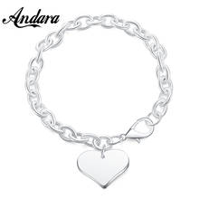 New 925 Silver Bracelet Heart Bracelet Men's & Women's Jewelry Gift 2024 - buy cheap