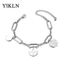 YiKLN Fashion Stainless Steel Best Friends Charm Bracelets Bangle For Women Girls Bohemia Chain Link Bracelet Jewelry YB20029 2024 - buy cheap