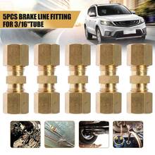 5 Pcs Brass Compression Fitting Connector 3/16" OD Hydraulic Brake Lines Union brass compression fitting brake line union 2024 - buy cheap