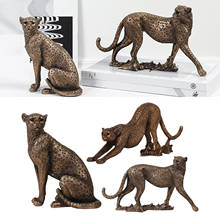 European Lifelike Panther Sculpture Ornament Figurine Statue Office Bedroom 2024 - buy cheap