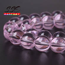 Smooth Pink Crystal Glass Beads Round Loose Spacer Beads 4 6 8 10 12 mm Diy Bracelet Necklace For Jewelry Making Wholesale 15" 2024 - buy cheap