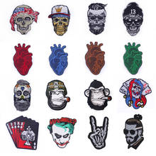 Punk/Skull Patch Iron On Patches On Clothes Embroidered Patch For Clothing Embroidery Patches Stickers Applique Stripe OnJeans 2024 - buy cheap