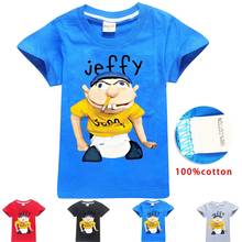 Черная рубашка для мальчиков с изображением аниме «Кукольный Джеффи»; Футболки; Детская одежда; Детская забавная футболка с героями мультфильмов; Футболки с короткими рукавами для девочек 2024 - купить недорого