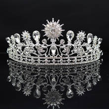 Silver Gold Color Crystal Crowns Bride tiara Fashion Queen For Wedding Crown Headpiece Wedding Hair Jewelry Accessories 2024 - buy cheap