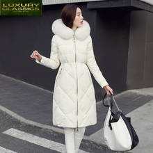 Jacket Down White Duck Women Long Down Coat Female Plus Size 5XL Parka Jackets Fox Fur Hooded Thick Warm Outwear LWL1192 2024 - buy cheap