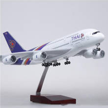 1/160 Scale 50.5CM Airplane Airbus 380 A380 Thailand THAI Airline Model Base with light Wheel Diecast Resin Plane Toys model 2024 - buy cheap