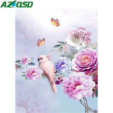 AZQSD 5D Алмазная картина вышивка крестом цветы DIY домашнего декора полная площадь Дрель алмазная вышивка распродажа птица картина стразы 2024 - купить недорого