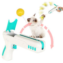 Juguete interactivo divertido para gato con pluma y bola, pistola de palo Original para gatitos, cachorros, perros pequeños, productos para mascotas, envío directo 2024 - compra barato