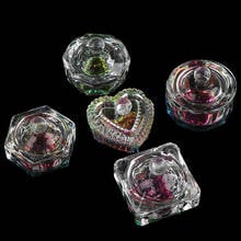 1Pcs Rainbow Crystal Clear Acrylic Liquid Dish Dappen Dish Glass Cup With Cap For Acrylic Powder Monomer Nail Art Tool 2024 - buy cheap