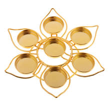 Золотой металлический цветок лотоса, Будда лотоса держатель лампы в форме свечи для 2024 - купить недорого
