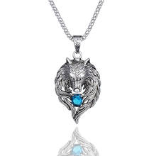 Wolf Head Necklace for Men Women Pendant Biker Heavy Metal Crystal Jewelry Animal Vintage Punk Halloween Gift 2024 - buy cheap