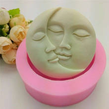 Molde de silicona con forma de Luna y sol para hornear, herramientas de decoración de pasteles, Fondant, jabón de Chocolate, Rosa 2024 - compra barato