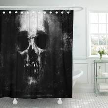 Cortina de chuveiro death assustadora, halloween, esqueleto escuro, retro, tecido de poliéster à prova d'água 72x78 polegadas, conjunto com ganchos 2024 - compre barato
