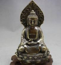 Antique collection wholesale bronze crafts brass hand carved pure copper sitting Guanyin living room ornaments 2024 - buy cheap