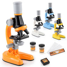 Microscópio infantil atualizado 100x/400x/1200x, experimento científico de brinquedo, cultivar a observação e atenção para crianças 2024 - compre barato