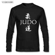 Judo way camiseta masculina de manga longa, camiseta de 100% algodão de karatê com manga comprida, estilo chinês para artes marciais 2024 - compre barato