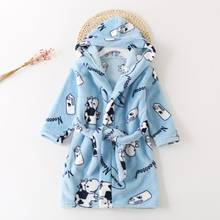 New Soft Children's Robes for 2-8 Years Baby Pajamas Boys Girls Cartoon Sleepwear Bathrobes Kids Hooded Nightwear 2024 - buy cheap