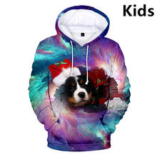 3 To 14 Years Kids Hoodie Christmas Space Galaxy 3D Cat Printed Sweatshirt Boys Girls Streetwear Jacket Coat Children Clothes 2024 - buy cheap