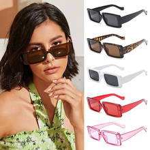 Óculos de sol retângulo pequeno, óculos de sol vintage retrô para mulheres, lentes uv400, cor de doce, 2021 2024 - compre barato