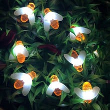 20LED/30LED/40LED Bee Shaped LED String Lights Battery Operated Christmas Garlands Fairy Lights For Holiday Party Garden Decor 2024 - buy cheap