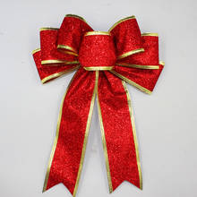 25cm Large Bow Tie Glitter Red Silver Gold Christmas Ribbon Bow Christmas Tree Bows Decoration Handmade Christmas Ornament 2024 - buy cheap