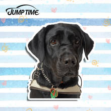 Jump Time 13cm x 11.5cm For Black Labrador retriever Head Funny Pet Car Stickers and Decals Laptop Windshield Bumper Car Wrap 2024 - buy cheap