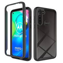 Capa híbrida dupla camada de proteção, para motorola g8/g8 power, cristal claro, capas duras, para moto g8 play 2024 - compre barato