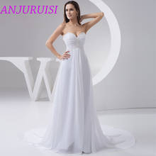 ANJURUISI Sweetheart Chiffon Beach Wedding Dresses 2020 robe de mariage Pleat Beaded Bridal Dress 2019 Simple Vestido De Novia 2024 - buy cheap