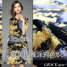 Autumn and winter big graffiti yarn - dyed jacquard fabric high - grade dress skirt coat windbreaker clothing fabrics 2024 - buy cheap
