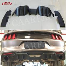 El difusor trasero labio divisores delantales Spoiler para Ford Mustang 2015 -2017 de fibra de carbono/PP aletas estilo tiburón parachoques guardabarros guardia 2024 - compra barato