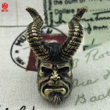 1PC EDC Tool DIY Personalized Knife Beads Brass Retro Color Horned Hell Baron Pendant Keychain Knife Lanyard Pendant 2024 - buy cheap