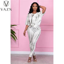 VAZN 2021 Spring High Quality Tracksuits Nature Casual Young Daily Short Sleeve Group Long Pants Slim Women 2 Piece Set 2024 - buy cheap