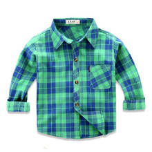 New Boys Shirts Long Sleeve Plaid Shirt For Children Spring Autumn Clothes Baby Kids Toddler  Fashion Shirts 2024 - buy cheap