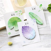 Natural Plant Leaf Sticky Notes Cute Memo Pads Planner Paper Sticker Leave a Message School Supplies Students Stationery Gift 2024 - buy cheap