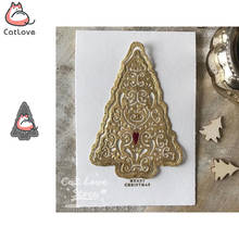 Molde de metal para corte de árvore de natal, stêncil de recorte para faça você mesmo, artesanato decorativo, gravação em relevo para 2019 2024 - compre barato