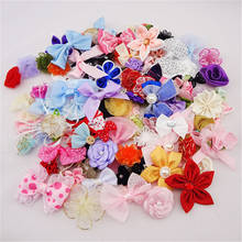 50pcs Ribbon bow flowers appliquest craft lots mix B087 2024 - buy cheap