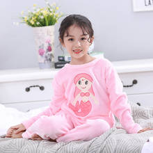 Pijamas infantis manga comprida, pijamas de inverno para meninos e meninas com desenho de coelho e urso, roupas de dormir 2024 - compre barato