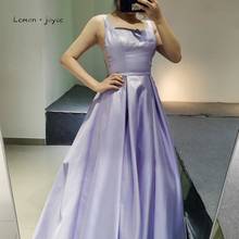 Lemon Joyce Elegant Lilac Prom Dresses Square Collar Neck Sleeveless A-Line Simple Prom Party Gown Plus Size 2024 - buy cheap