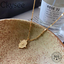 Ckysee S925 Sterling Silver Necklace Gold Pendant Necklace 55 cm For Fashion Women Simple Fine Charms Silver 925 New Design 2024 - buy cheap