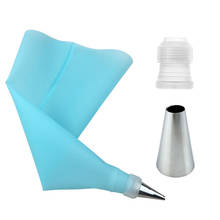 3PCS/bag Silicone Icing Piping Cream Pastry Bag + 1 Stainless Steel Cake Nozzle DIY Cake Decorating Tips Fondant Reusable Tools 2024 - buy cheap