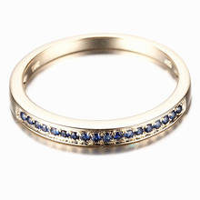 HELON Solid 14K Yellow Gold 100% Genuine Sapphires Wedding Ring for Women Gemstone Romantic Gift Anniversary Fine Jewelry Band 2024 - buy cheap
