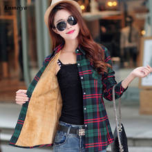 Brand New Winter Warm Women Velvet Thicker Jacket Plaid Shirt Style Coat Female College Casual Jacket Outerwear 2024 - buy cheap