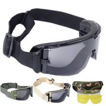 Военные тактические очки для страйкбола, пейнтбола, спортивные очки, армейские тактические очки для стрельбы, черные, желтые, зеленые 2024 - купить недорого