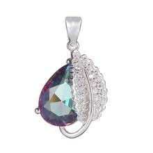 Eulonvan Luxury Engagement Wedding 925 sterling silver Jewelry & Accessories pendants women charms Rainbow Cubic Zirconia S-3728 2024 - buy cheap