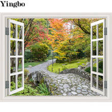 5d dimond painting Scenery Road Window landscape full square diamond rhinestone mosaic diamond embroidery cross stitch decor 2024 - buy cheap