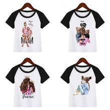 Детский подарок на день матери, футболка с круглым вырезом летние футболки, супер топы для мам, Детская футболка для мамы и Девочки Одежда для мальчиков и девочек 2024 - купить недорого