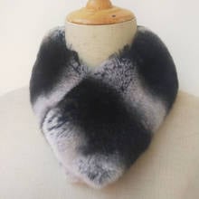 Winter Warm Female Real Rex Rabbit Fur Scarf Women Fashion Neck Warmer Ladies Soft Genuine Rabbit Fur Scarves With Hidden Button 2024 - buy cheap