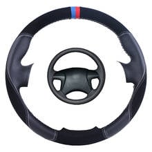 Custom Made Car Steering Wheel Cover Black For Toyota Highlander Toyota Camry 2007-2011 Suede Leather Auto Steering Wheel Braid 2024 - buy cheap